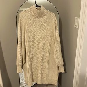 Beige Sweater Dress